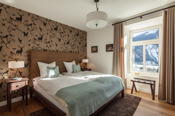 Zimmer im Hotel Bellevue in Davos (Foto: © Hotel Bellevue / Manuel Kurth) Zimmer im Hotel Bellevue in Davos