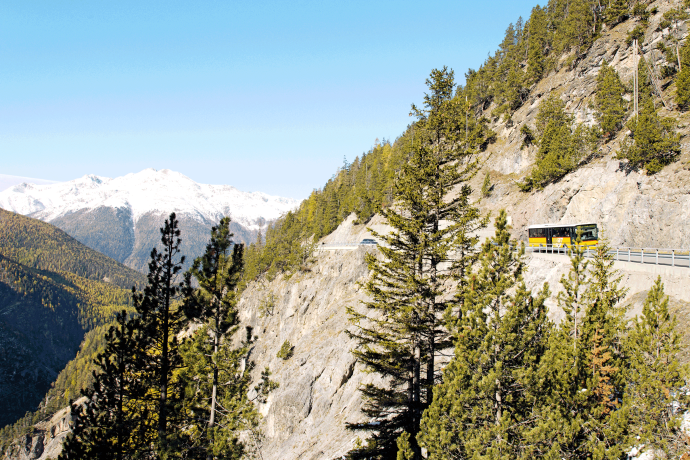 Schweizerischer Nationalpark auf Postauto Strecke Engadin Meran (Foto: © PostAuto)  Schweizerischer Nationalpark auf Postauto Strecke Engadin Meran (Foto: © PostAuto)