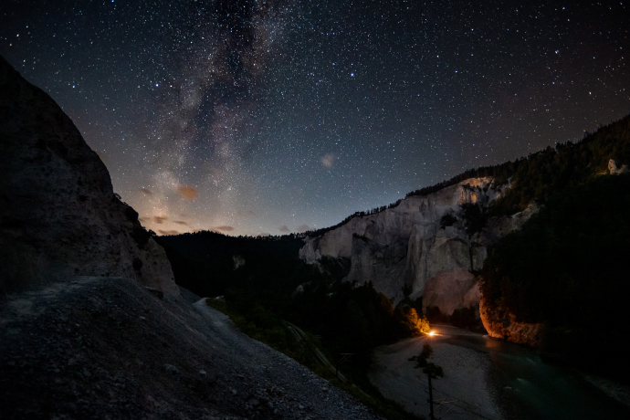 Rheinschlucht bei Nacht (Foto: © Alessandro Della Bella) Rheinschlucht bei Nacht