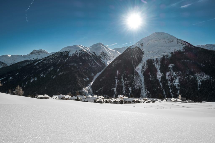 Guarda, the Schellen-Ursli village in the Lower Engadine. Guarda, the Schellen-Ursli village in the Lower Engadine.